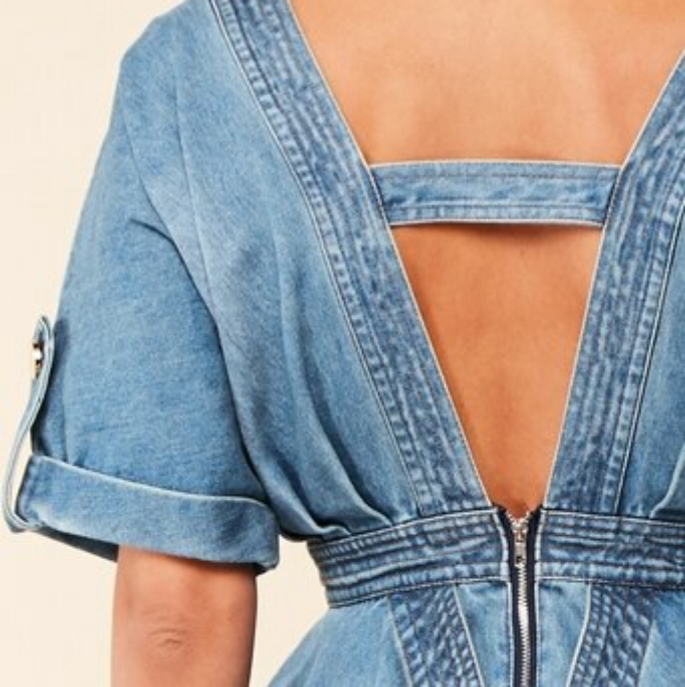 NWT Denim Peplum Dresses - Picture 5 of 7